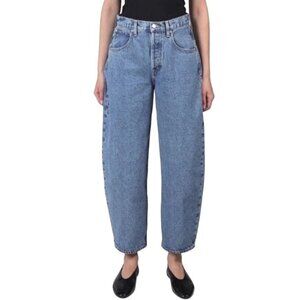 NEW Etica Denim Cassel Ultra High Barrel Leg Jeans Bluestone Size‎ 30 Cropped